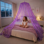 Bollepo Purple Bed Canopy for Girls by Bollepo