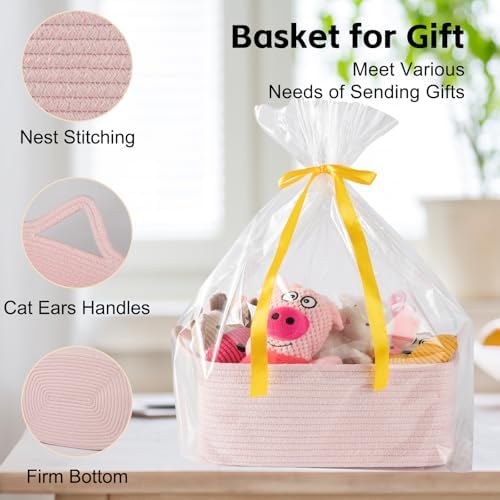 OIAHOMY Woven Basket, Gift Basket Empty - Image 3