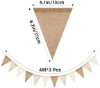 G2PLUS Pennant Banner Triangle Flag Bunting Garland Linen Rustic Boho 36PCS - Image 2