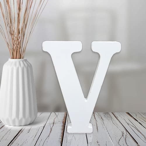 AOCEAN 4 Inch White Wood Letters Unfinished Wood Letter by AOCEAN