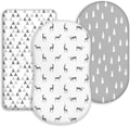 Baby Bassinet Sheets Girl Boy, 3 Pack Fitted Bassinet Sheet by CivaruaKids