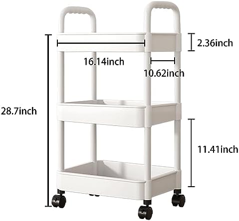 Baby Diaper Cart with Wheels and Handle 3 Tier Rolling Cart Diaper Organizer - Image 2