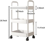 Baby Diaper Cart with Wheels and Handle 3 Tier Rolling Cart Diaper Organizer - Image 2