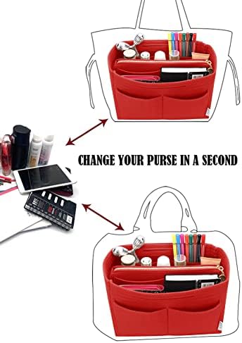 LEXSION Felt Purse Organizer Insert, Tote Bag Shaper Dividers - Image 5