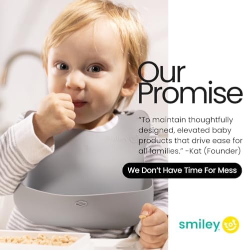 SmileyTot Silicone Baby Bib, Roll-Up Travel Feeding Bib - Image 6