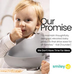 SmileyTot Silicone Baby Bib, Roll-Up Travel Feeding Bib - Image 6