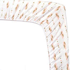 American Baby Company Cotton Fitted Crib Sheet 52x28", Sparkle & PK Feather - Image 2