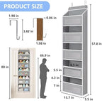 Over the Door Organizer with 5 Front Pockets and 5 Mesh Side Pockets, Extra - Image 3