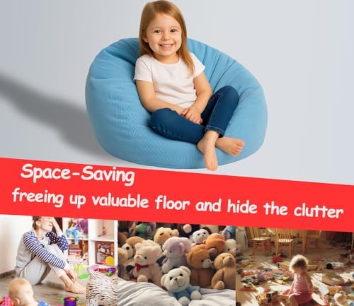 Stuffed Storage Bean Bag Keep Your Plush Toys More Organized Teens Children - Image 4