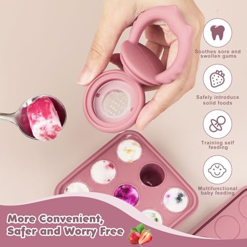 Baby Fruit Food Feeder Breastmilk Popsicle Molds, Silicone Food Freezer Tray - Image 2