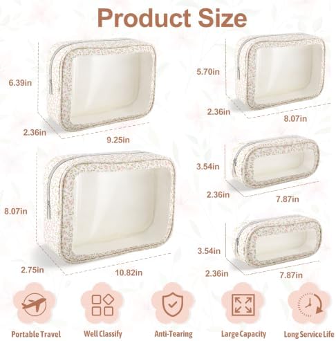 YOPCDJ 5PCS Diaper Bag Organizer Pouch Set, TSA Approved Toiletry Bag, Purse - Image 3