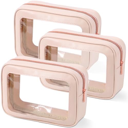 YOPCDJ 3Pack Clear Toiletry Bag, TSA Approved Travel Makeup Pouch by YOPCDJ