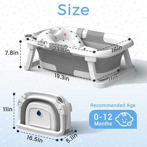 BUNWAG Classic Baby Bathtub, Infant Bath Tub - Image 3
