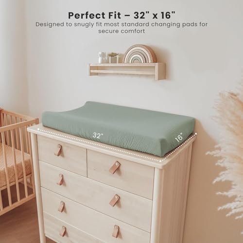 Konssy 2 Pack Muslin Changing Pad Covers - Image 4