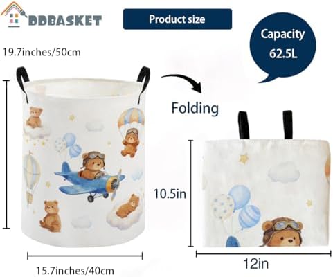 Kids Laundry Basket Bear Hamper - Image 2