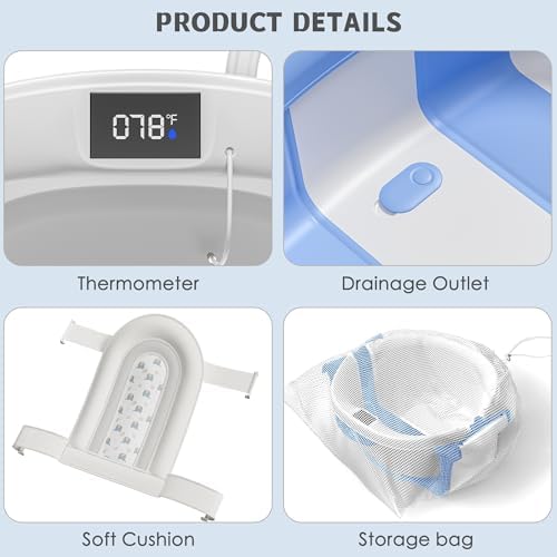 Collapsible Baby Bathtub for Newborn to Toddler 0-36 Months, Spacious Foldable - Image 4