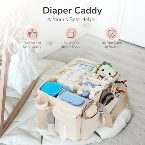 YOHOOLYO Baby Diaper Caddy Organizer, Large Portable Storage Basket - Image 5