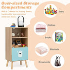 INFANS Kids Bookcase Toy Storage Organizer, Children Storage Cabinet - Image 4