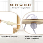 Hion Magnetic Curtain Tiebacks Beige 2pcs, Curtain Holdbacks Hooks Holders - Image 5