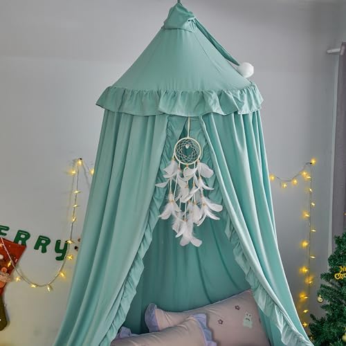 VETHIN Bed Canopy for Girls, Princess Round Dome Dreamy Mosquito Net Bedding - Image 5