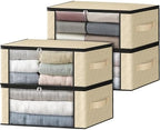 HomeHacks 4-Pack Clothes Organizer Storage Bags, 35L Storage Bins by HomeHacks