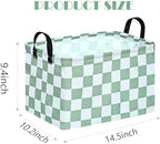 MAIZMZ Sage Checkered Storage Basket Baby Toys Organizer Bins Decorative Gifts - Image 2
