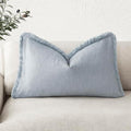 Foindtower Decorative Linen Fringe Lumbar Throw Pillow Covers Cozy Boho by Foindtower