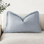 Foindtower Decorative Linen Fringe Lumbar Throw Pillow Covers Cozy Boho by Foindtower