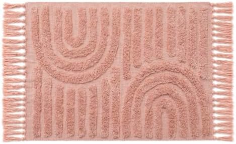 Lemontree Pink Bath Mat, Non-Slip Cotton Bathroom Rug, 2x3 ft by Unknown