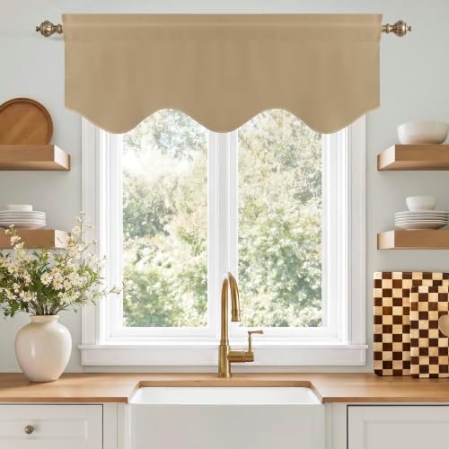 NICETOWN Biscotti Beige Room Darkening Window Valance - Image 5