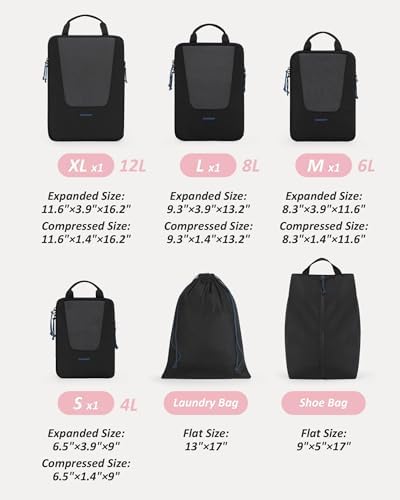 Bagsmart Compression Packing Cubes, Travel Bag Cruise Ship Essentials - Image 2