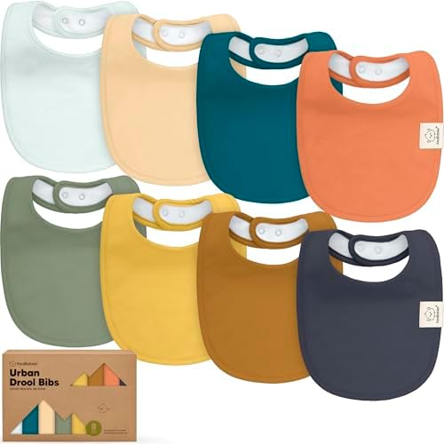 KeaBabies 8-Pack Organic Baby Bibs by KeaBabies