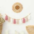 Boho Yarn Tassel Garland Pink Banner by DCJHFJ