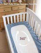 Momcozy Mini Crib Sheets 38"x26", Pack and Play Sheet - Image 6