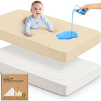 2pk Waterproof Crib Mattress Protector Cover Fitted 52x28 by KeaBabies