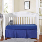 EVERYDAY KIDS Navy Blue Pleated Crib Skirt; 100% Natural Cotton Nursery Crib by EVERYDAYKIDS