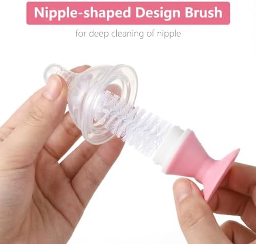 Ariseno 7-in-1 Baby Bottle Brush Set, Nylon & Silicone Bottle Brush - Image 5