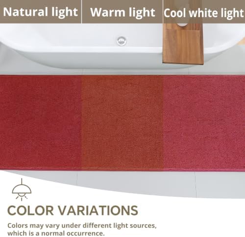 Polyester Bathroom Rug 36"x60" Red, Large Soft Shaggy Bath Mat - Image 6