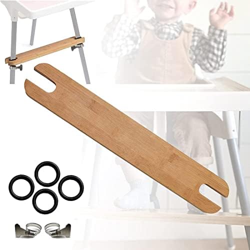 High Chair Footrest, Adjustable Height Natural Bamboo Baby Highchairs Pedal by TLBB