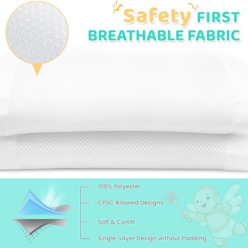 Full Size Cribs 3-in-1 Breathable Mesh Crib Liner, Teething Rail Cover & Crib - Image 5