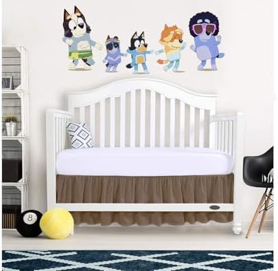 Crib Bed Skirt 28” x 52” with 14” Drop – Split Corners Dust Ruffle, Microfiber - Image 4