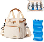 Breastmilk Cooler Bag with Ice Pack Fits 6 Baby Bottles up to 9 Ounce, Breast by BABEYER