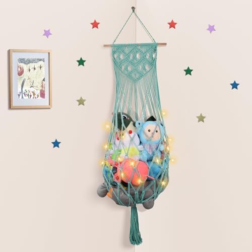 63 Inch Stuffed Animal Storage Hammock Corner, Stuffy Plushie Net by iHansee