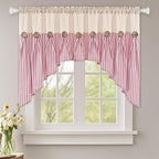 ASPMIZ Farmhouse Cotton Linen Swag Valances by ASPMIZ
