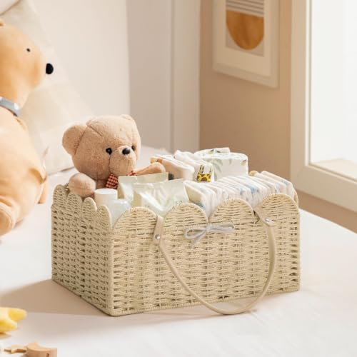 HBlife Baby Diaper Caddy, Paper Rope Storage Baskets Nursery Bin - Image 2