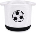 Large Soccer Woven Laundry Basket Hamper-Cotton Rope Storage Basket by Hkojewp