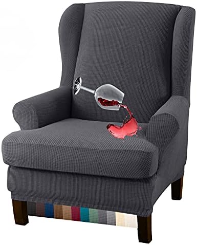 Granbest Premium Water Repellent Wingback Chair Cover 2-Piece High Stretch by Granbest