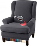 Granbest Premium Water Repellent Wingback Chair Cover 2-Piece High Stretch by Granbest
