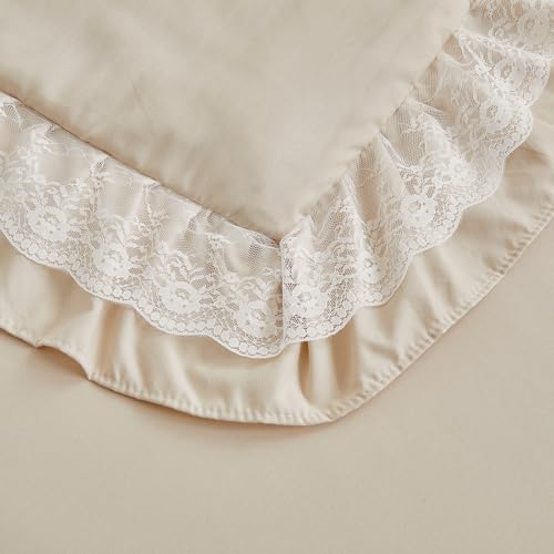Lace Ruffle Crib Bedding Set 3 Pieces Baby Boho Lace Quilted Comforter - Image 7
