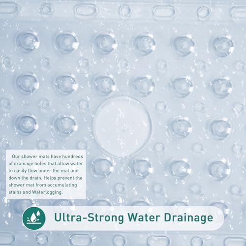 Large Square Shower Mat Bathtub Bath Mat Non Slip Clear 27"x27" - Image 5